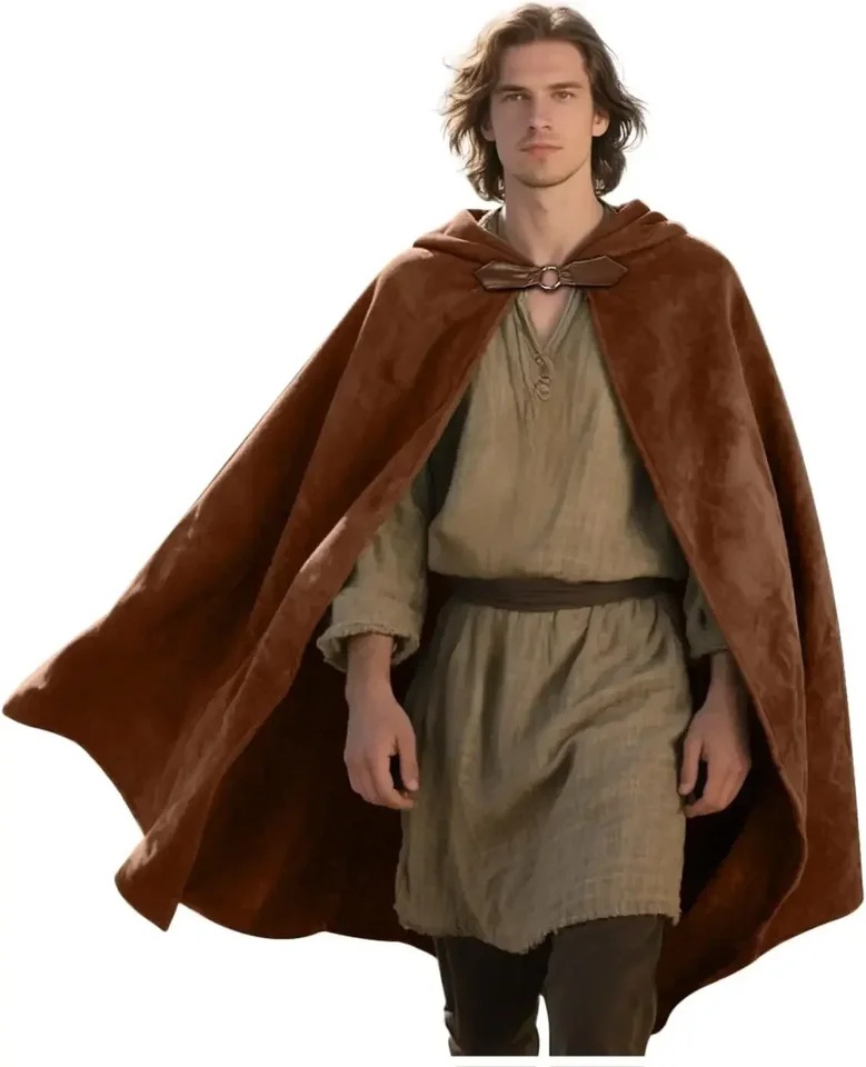 Men's Velvet Hooded Cloak Rena - Women'S Fashion Renaissance Period บทวิจารณ์และราคา