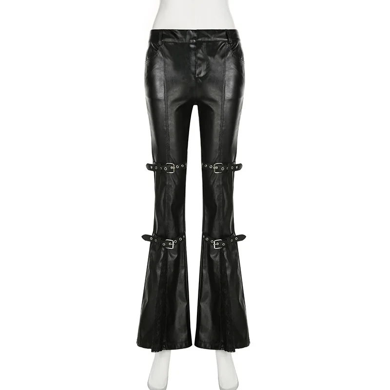 Women's PU Leather Flare Pants - Women'S Fashion Trousers บทวิจารณ์และราคา