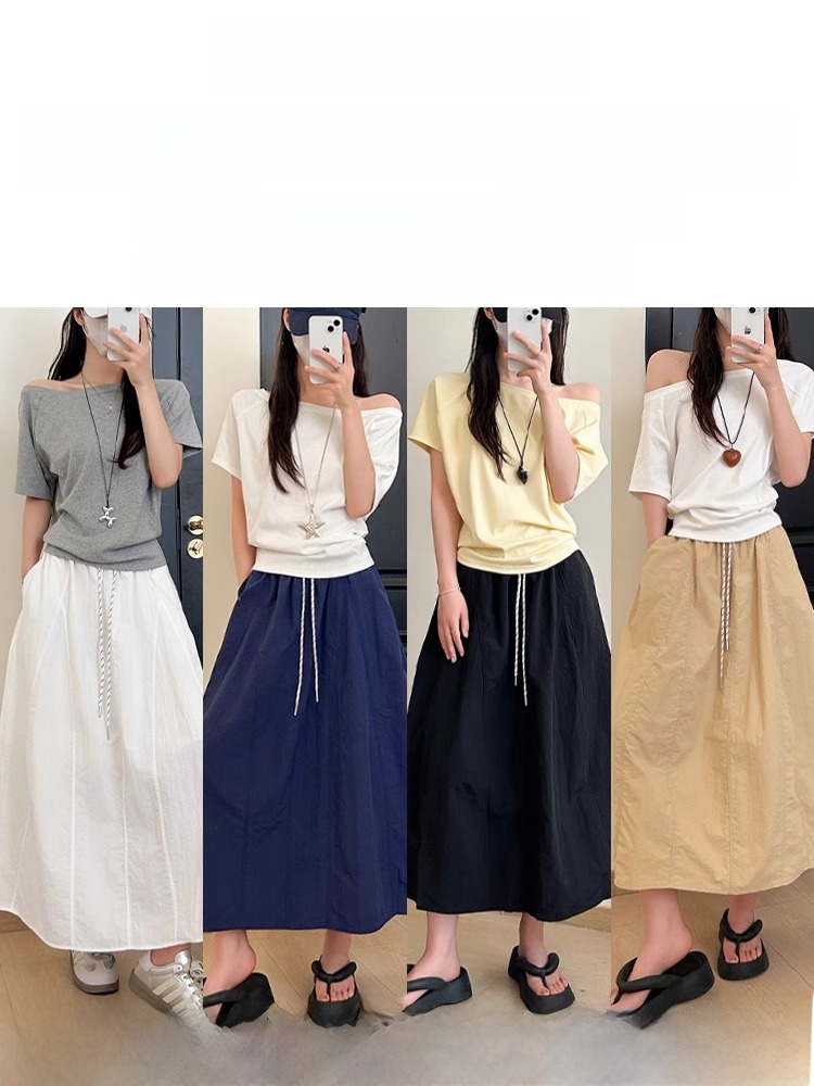 Loose Fit Summer Thin A-Line P - A-Line Skirt Midi บทวิจารณ์และราคา